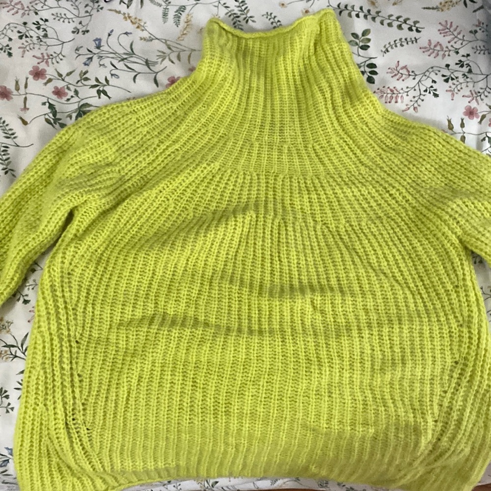 Rag and bone lime green alpaca wool blend turtleneck sweater
